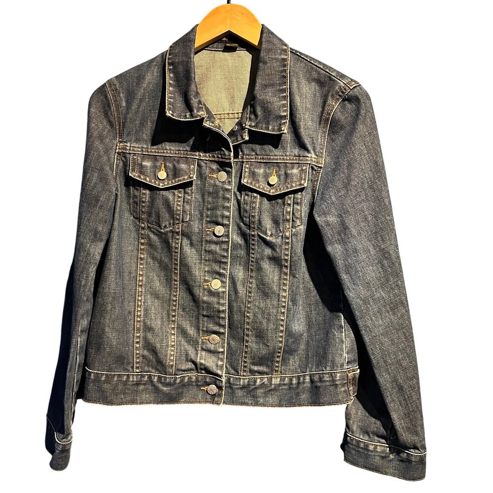 J. Crew Size Medium Denim Jacket 100% Cotton Layering Capsule Wardrobe Classic